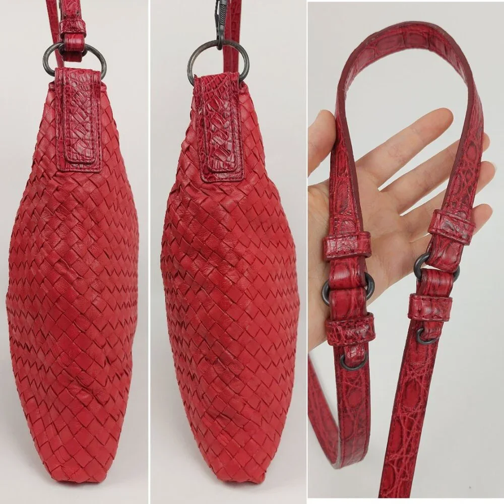 SOLD Bottega Veneta Red Intrecciato Woven Nappa Torchon Oversized Hobo Bag - Picture 12 of 16